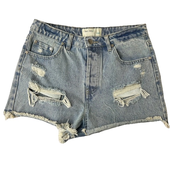 Banjara Pants - Banjara‎ Super High Rise Button Fly Distressed Jean Shorts | Size 7/27